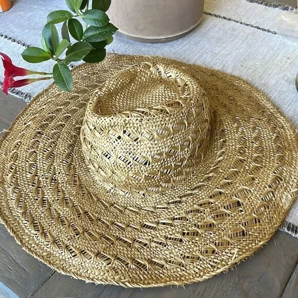 NWT Anthropologie Wyeth x Liza Straw Rancher Pattern Hat NWT Anthropologie Wyeth x Liza Straw Rancher Pattern Hat Hats main image 2